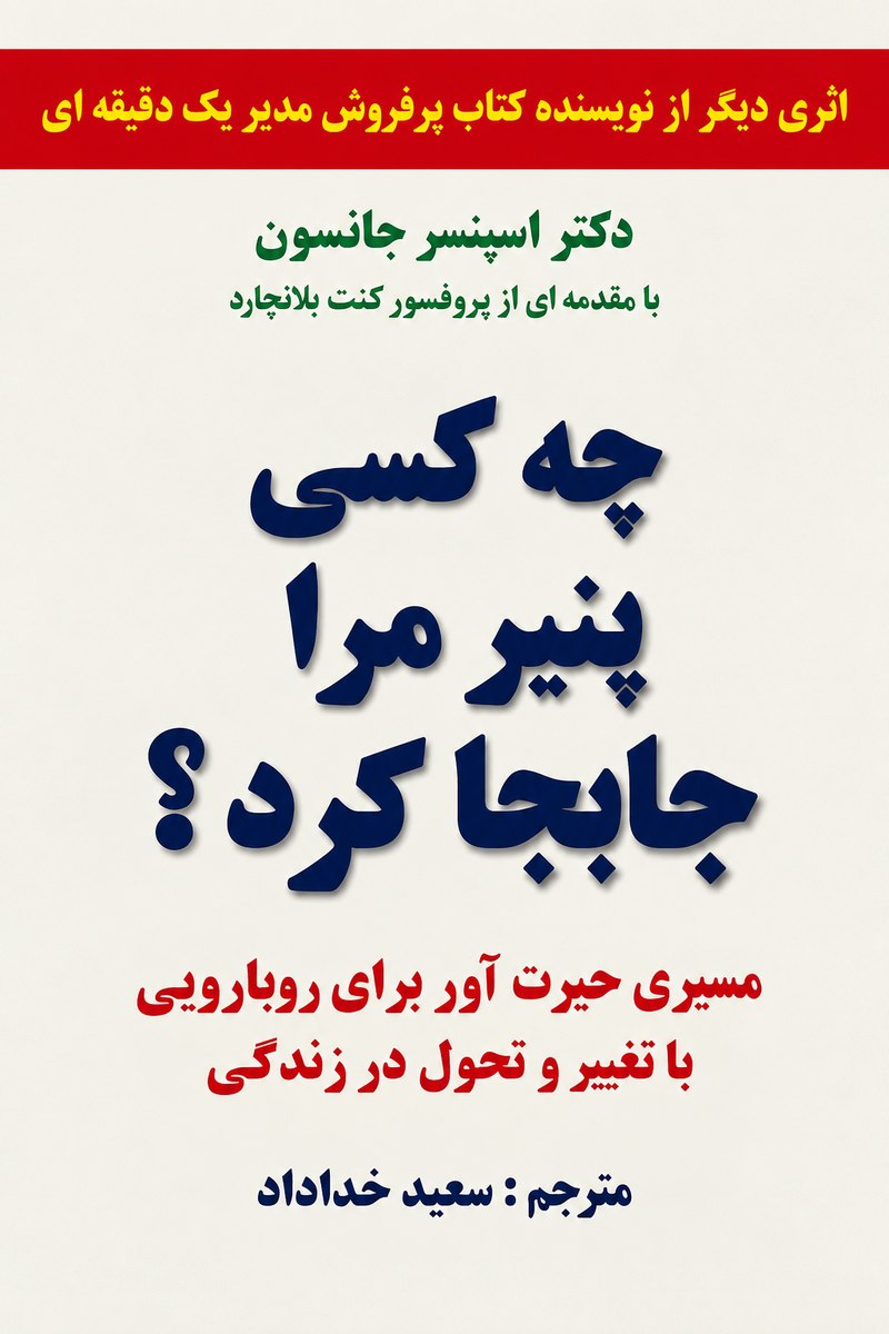 جلد کتاب «چه کسی پنیر مرا جابهجا کرد؟» اثر دکتر اسپنسر جانسون با ترجمه سعید خداداد
